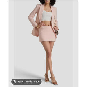 Veronica Beard romantic girlhoodcore pink linen skirt skort size 8